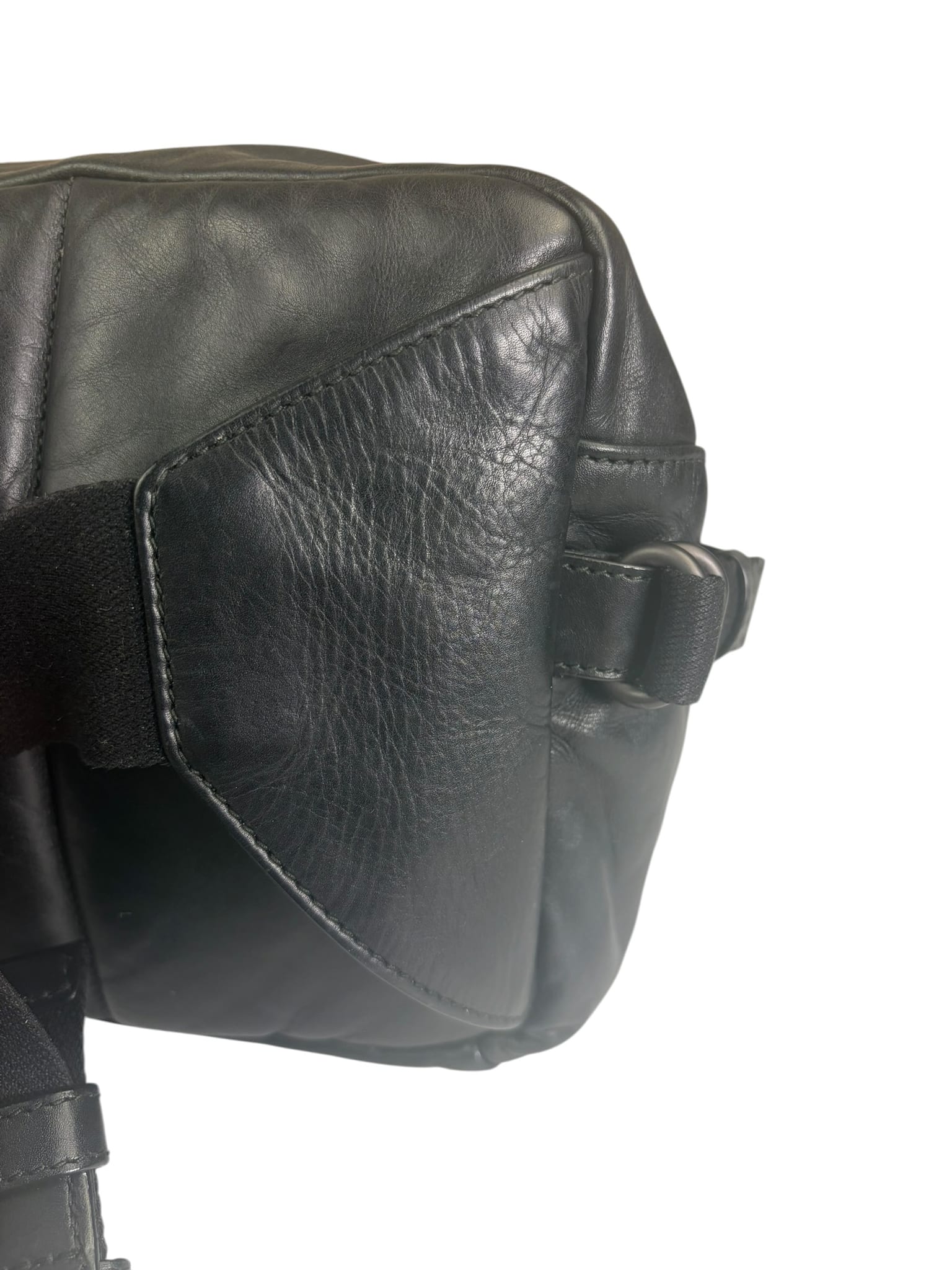 Bottega Veneta Black Leather Intrecciato Trim Belt Bag