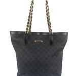 Gucci GG Black Canvas Capri Chain Tote Bag