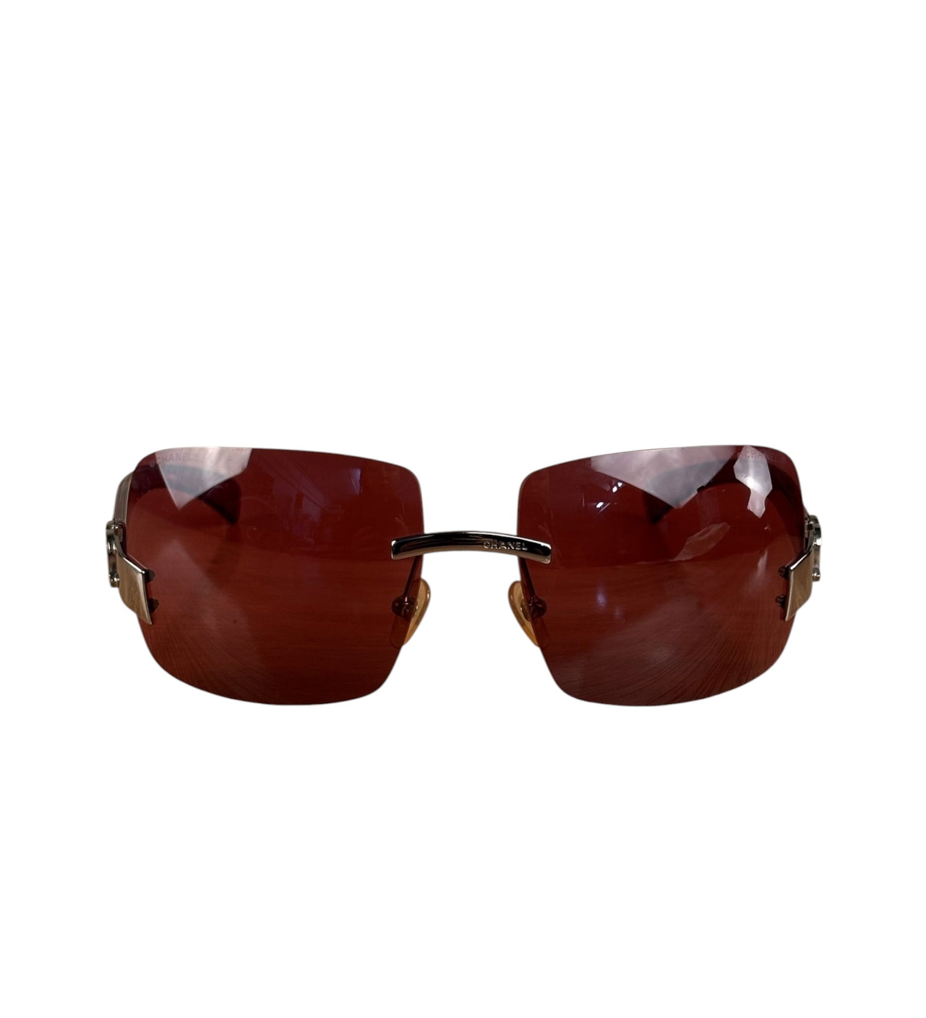 Chanel Vintage Rimless Rectangular Sunglasses 4002