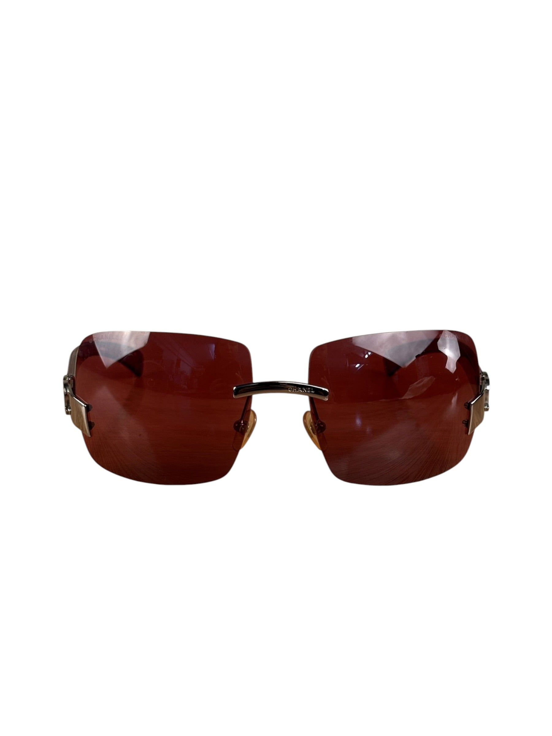 Chanel Vintage Rimless Rectangular Sunglasses 4002