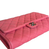 Chanel Coral Pink Matte Quilted Caviar Flap Shoulder Bag 2012