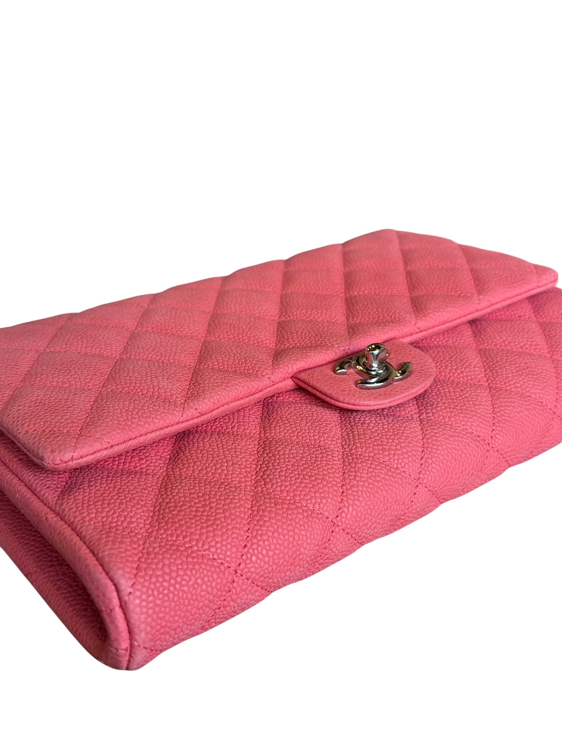 Chanel Coral Pink Matte Quilted Caviar Flap Shoulder Bag 2012