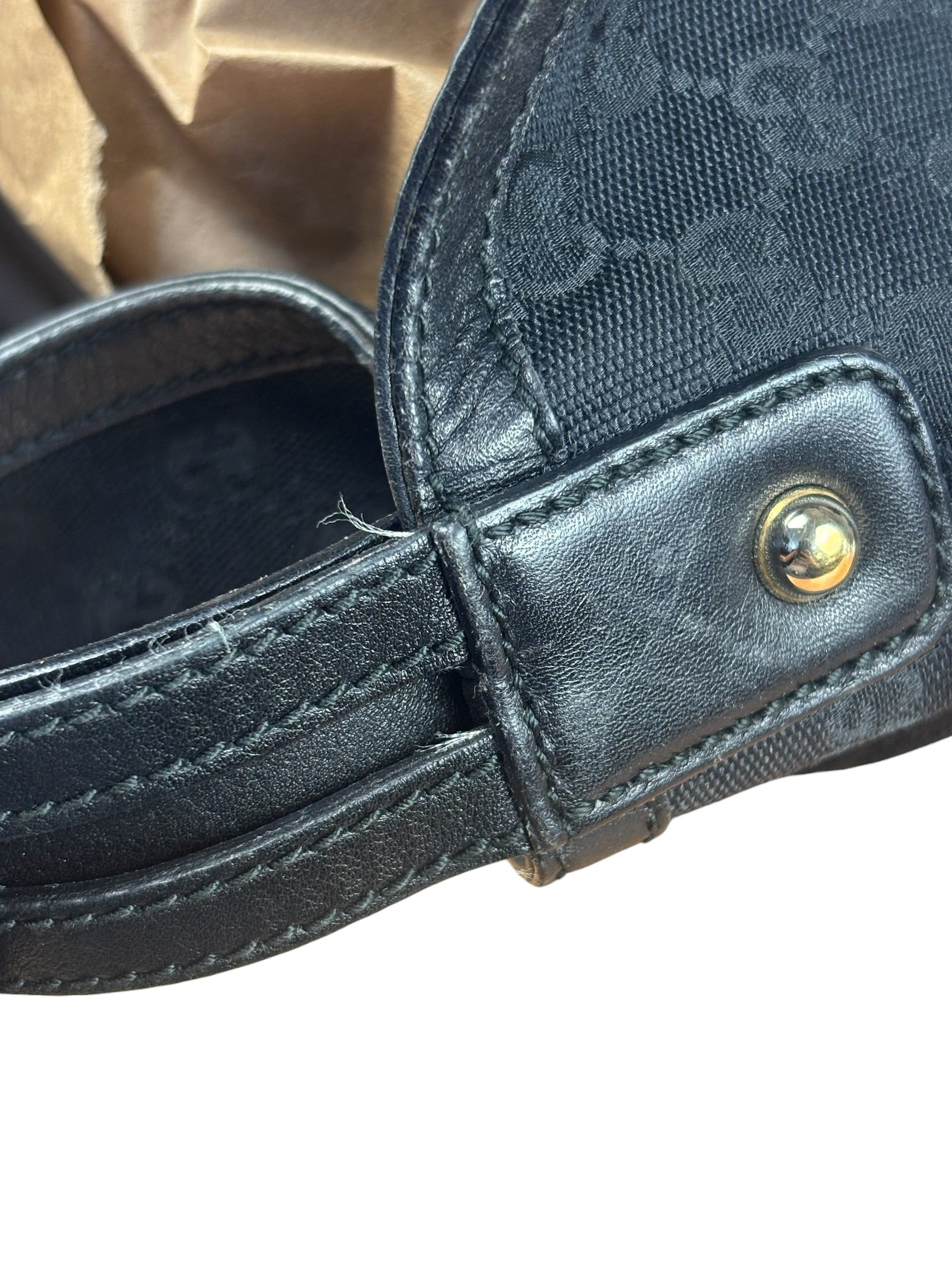 Gucci GG Black Hobo Horsebit Shoulder Bag
