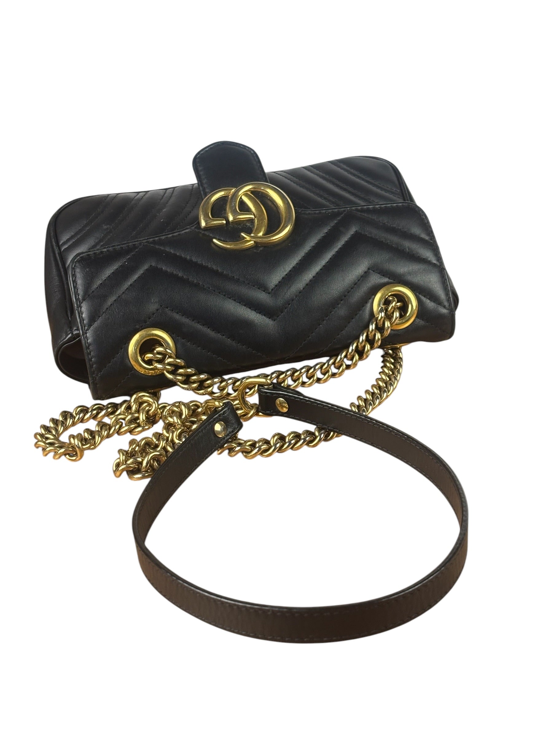 Gucci Black Leather Marmont Shoulder Bag