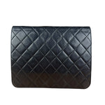 Chanel Black Diamond Stitch Lambskin Square Flap 1988