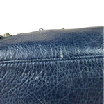 Balenciaga Navy Lambskin Moto Work Two-Way Bag