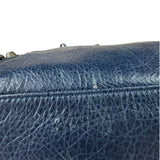 Balenciaga Navy Lambskin Moto Work Two-Way Bag
