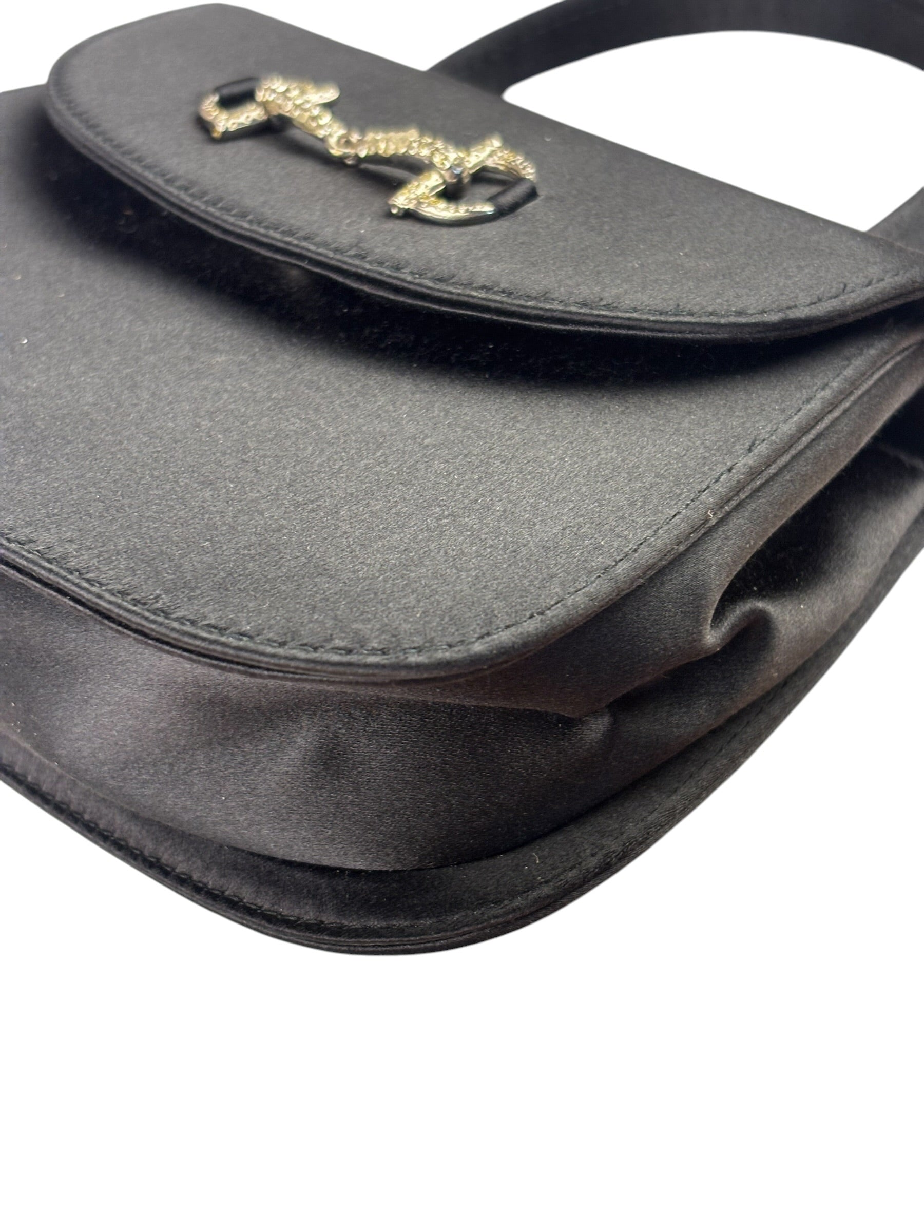 Gucci Vintage Satin Horsebit Top Handle Bag