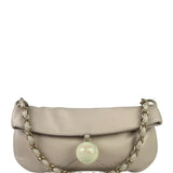 Chanel Cream Leather Cue Ball Foldover Shoulder Bag 2003