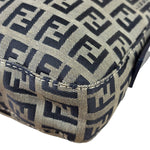 Fendi Navy Leather Trim Baguette