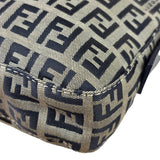 Fendi Navy Leather Trim Baguette