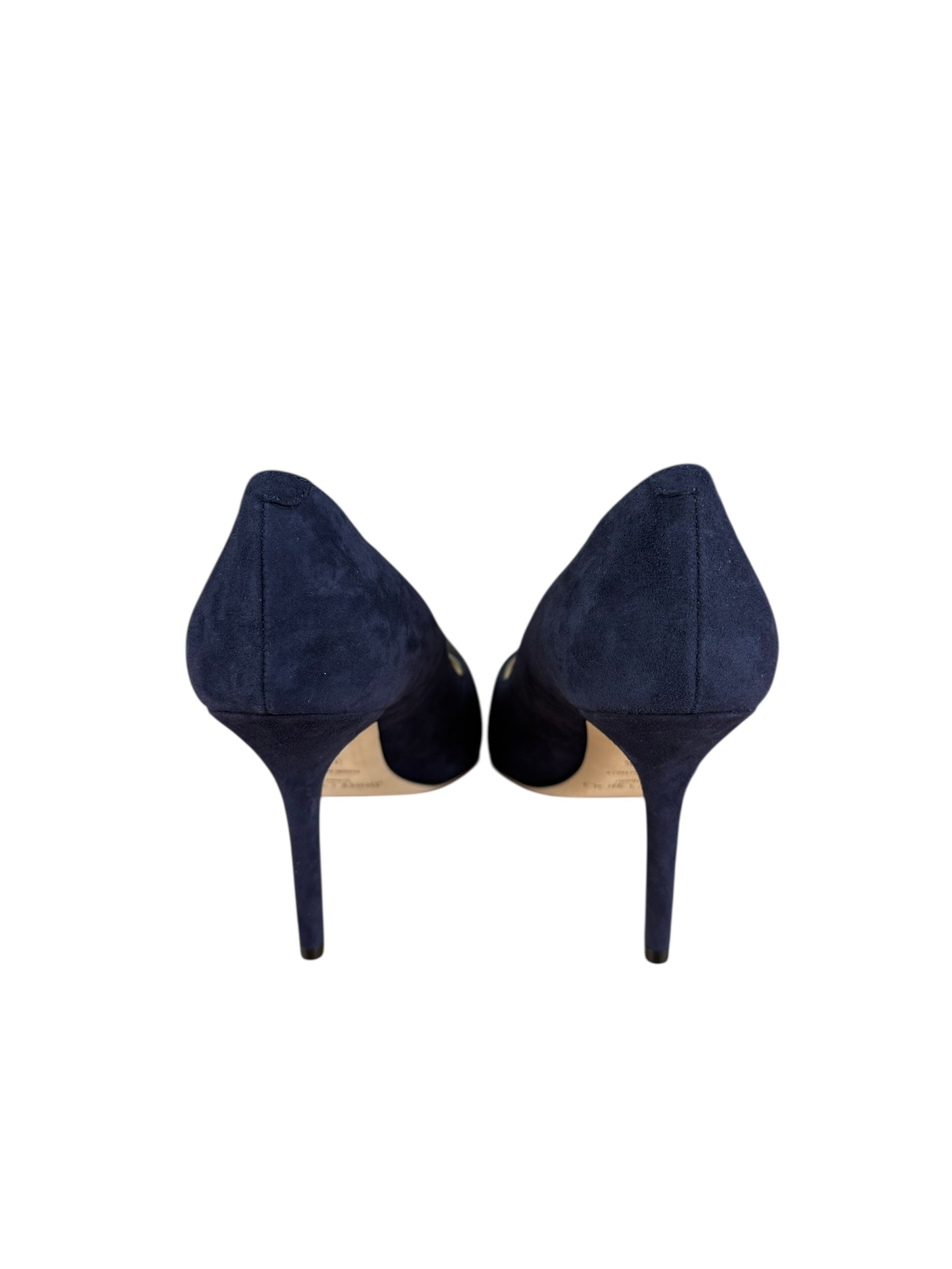 Jimmy Choo Romy Navy Blue Suede Pointed Toe Pumps
