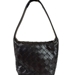 Bottega Veneta Brown Leather Intrecciato Mini Wallace Hobo Bag
