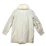 Modéle Chombert Leather Fur Lined Coat Ivory