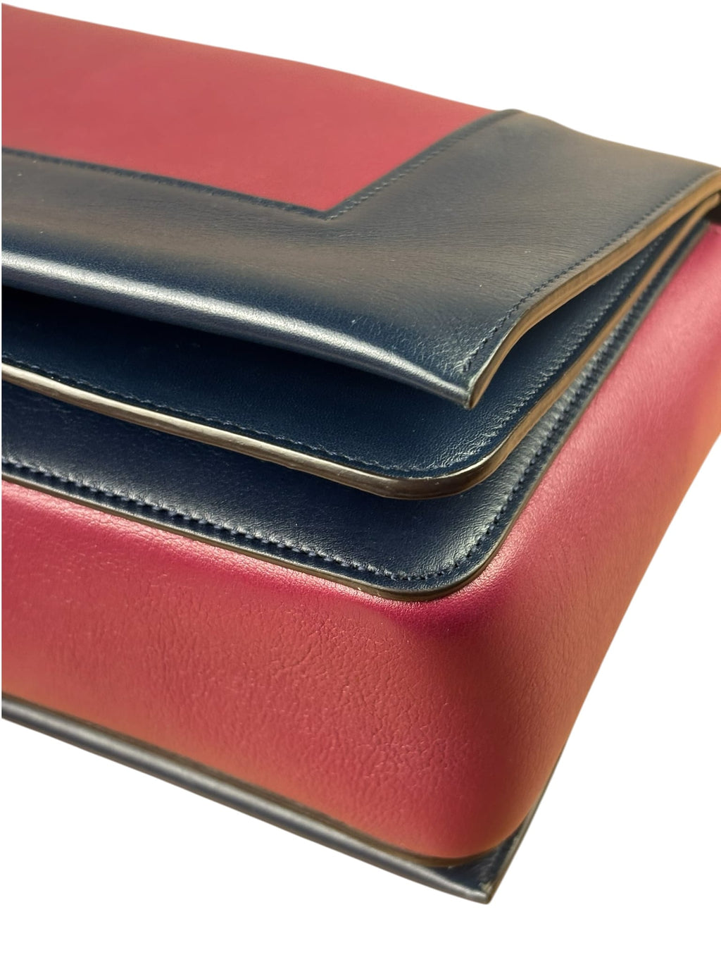 Celine Navy/Pink Leather Medium Shoulder Bag