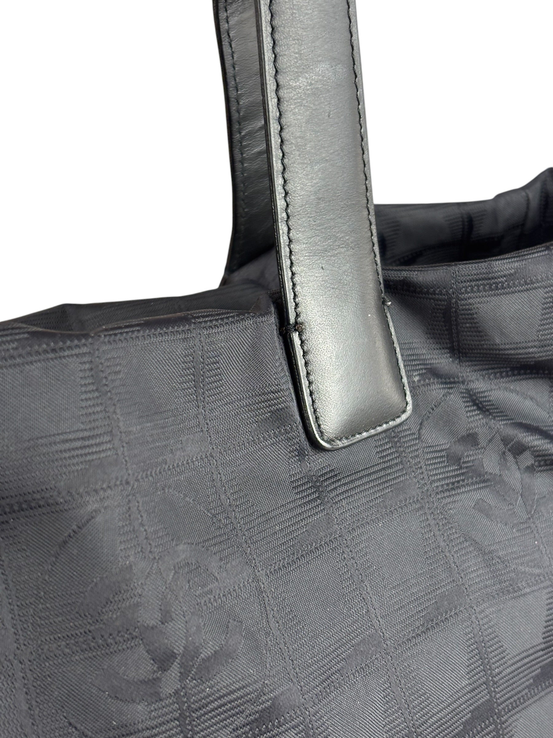 Chanel Vintage Black Travel Line Tote Bag