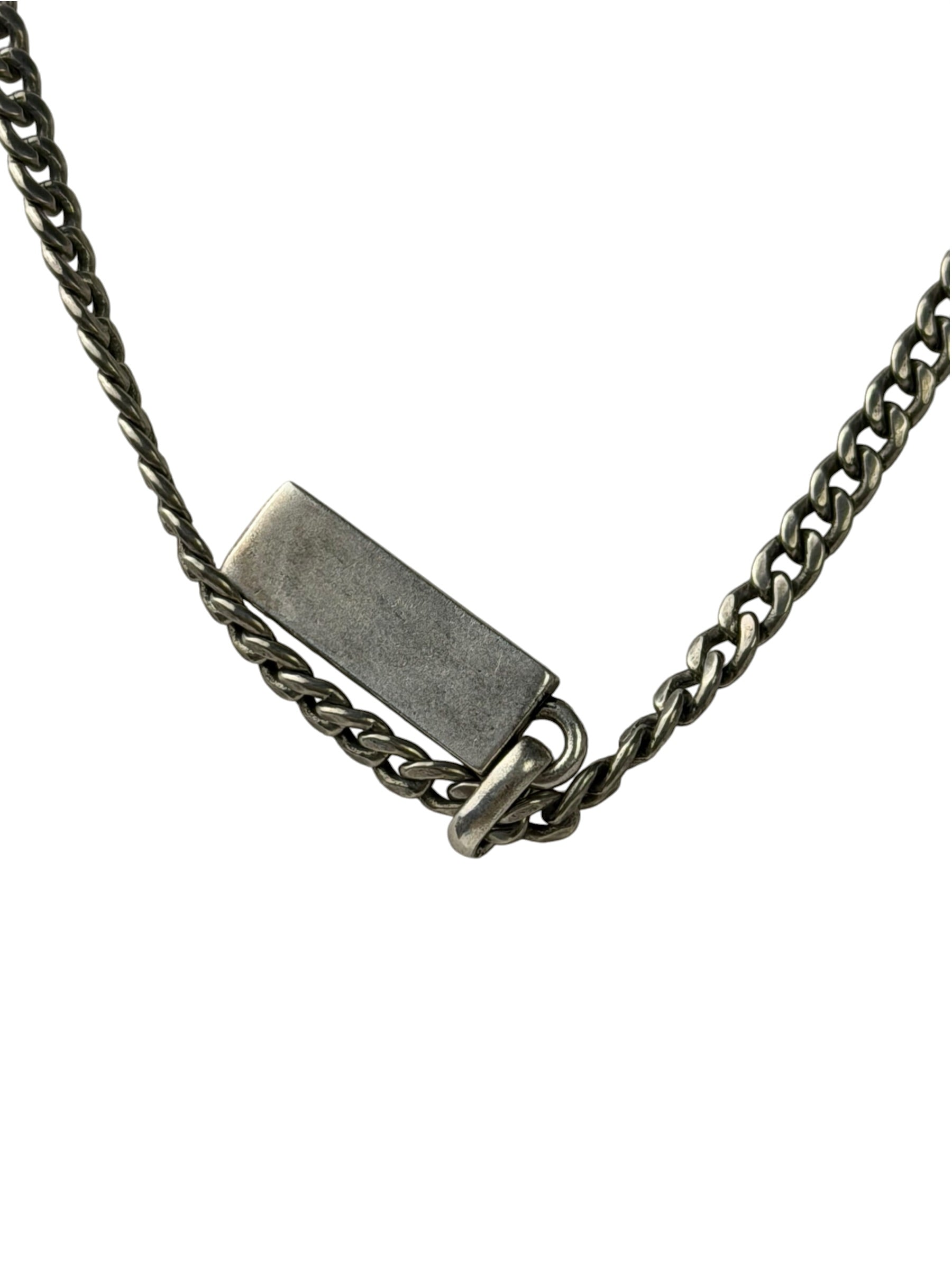 Gucci Sterling Silver Tag Turquoise Enamel Pendant Necklace