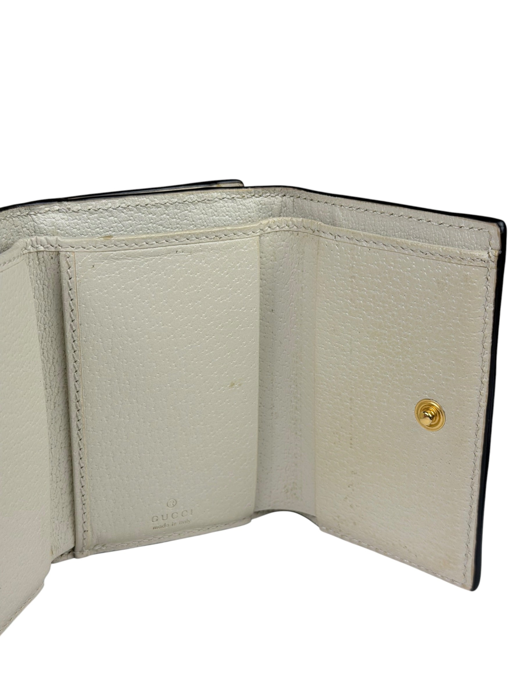 Gucci Beige Leather Trim Ophidia GG Supreme Card Case