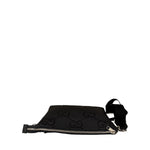 Gucci Black Leather Medium Jumbo GG Pouch/Messenger Crossbody Bag