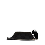 Gucci Black Leather Medium Jumbo GG Pouch/Messenger Crossbody Bag