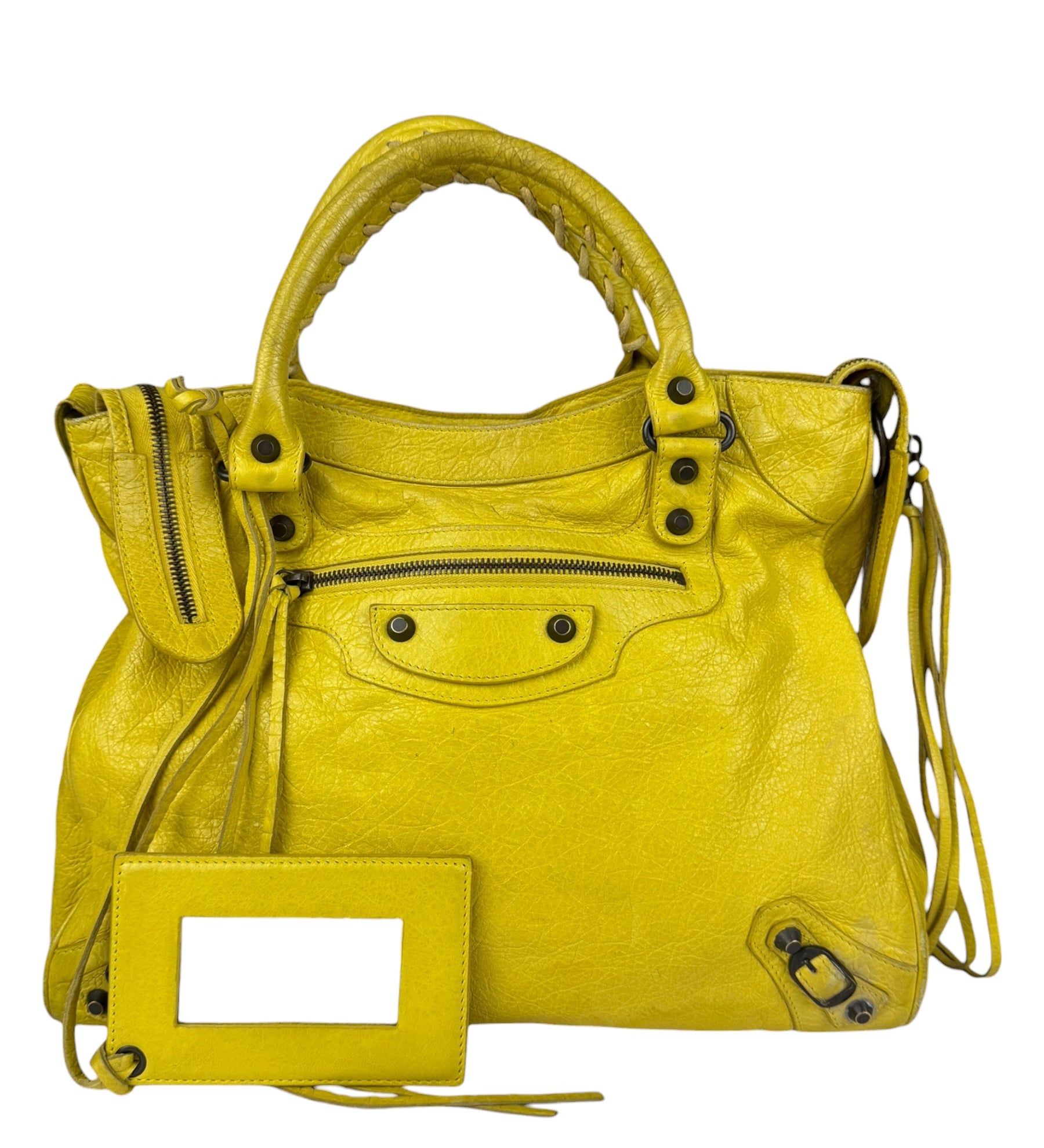 Balenciaga Yellow Leather Classic City Bag