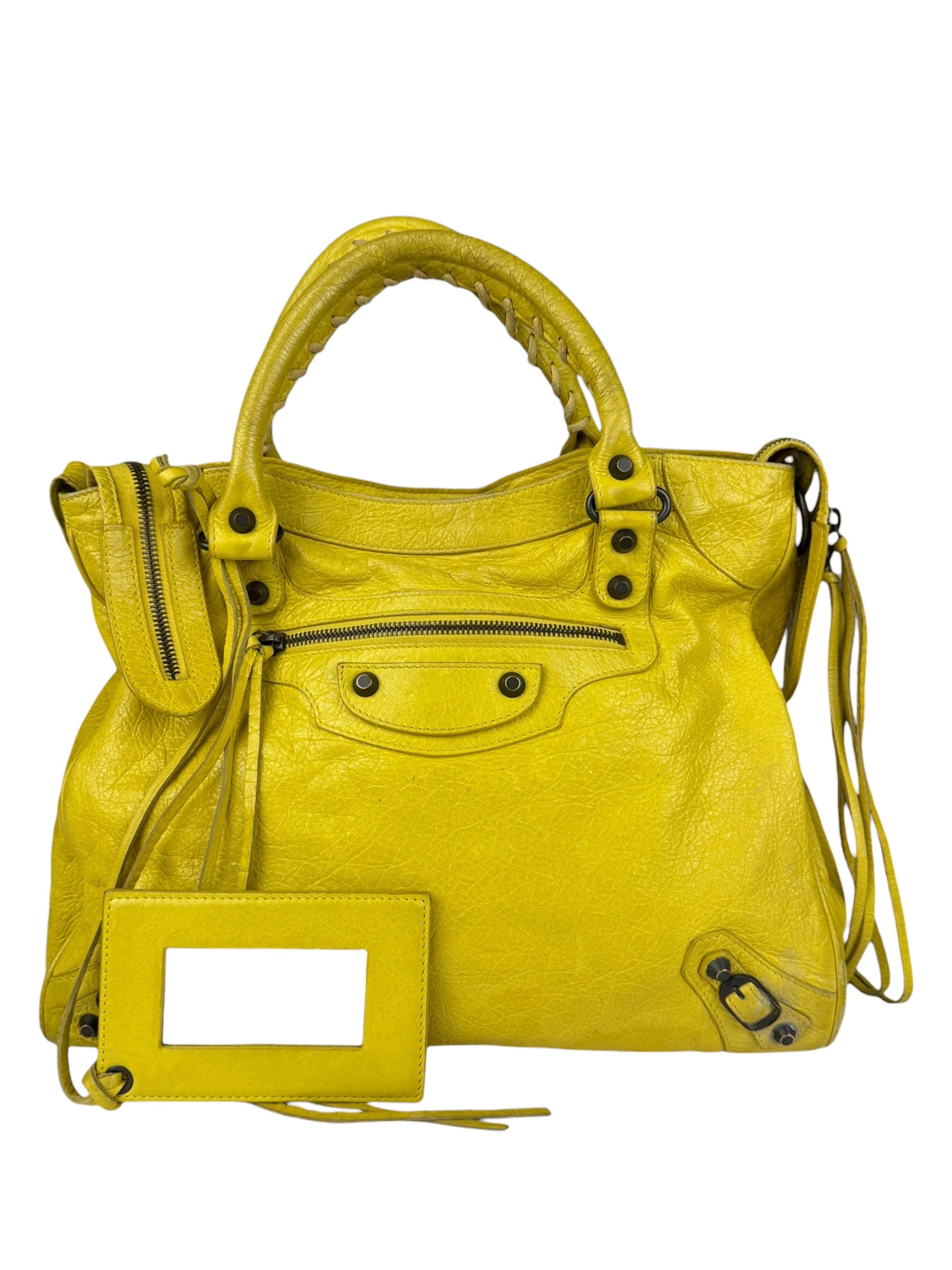 Balenciaga Yellow Leather Classic City Bag