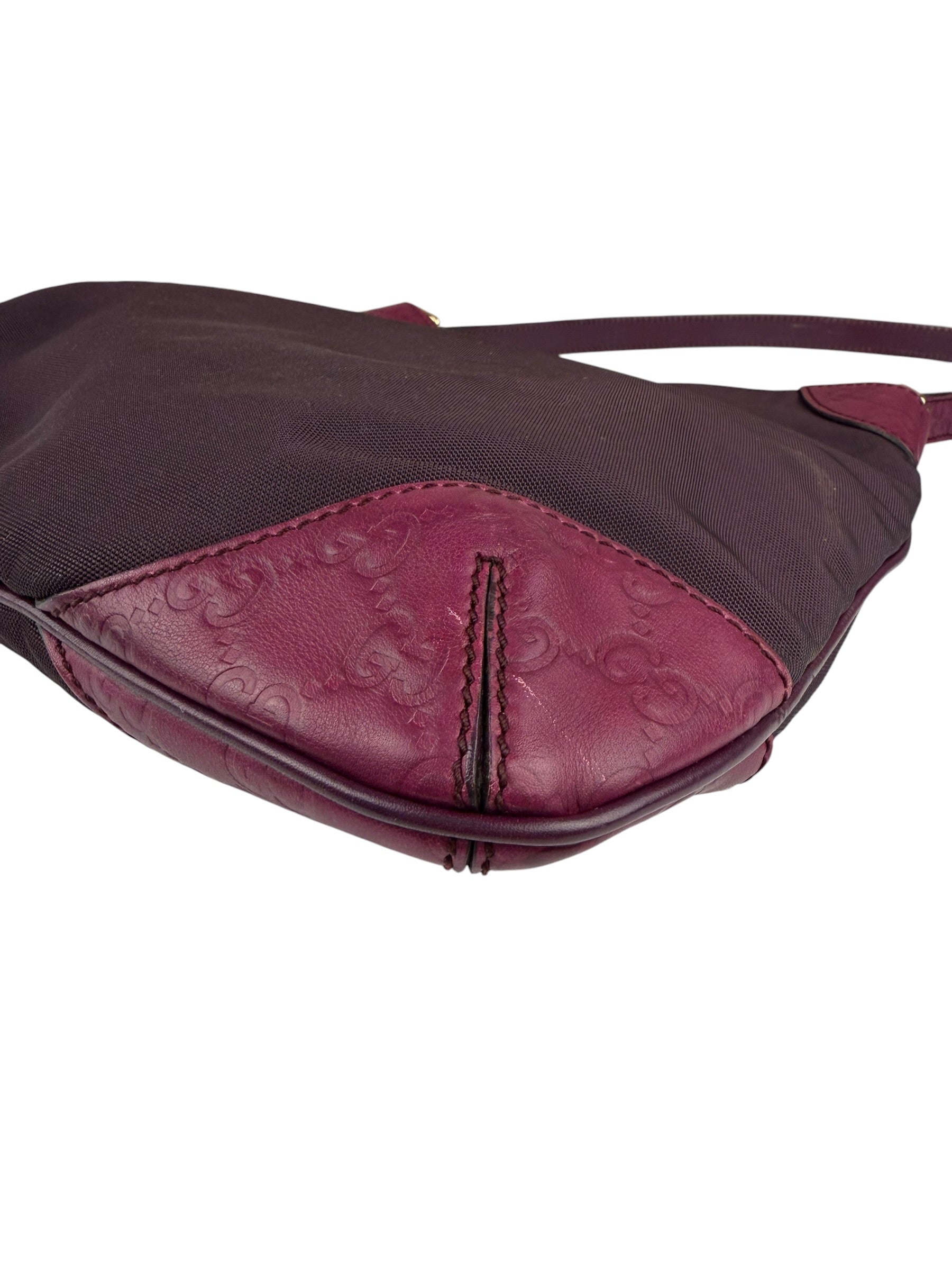 Gucci Vintage Purple Canvas Shoulder/Hobo Bag