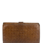 Bottega Veneta Vintage Brown Leather Woven Intrecciato Wallet
