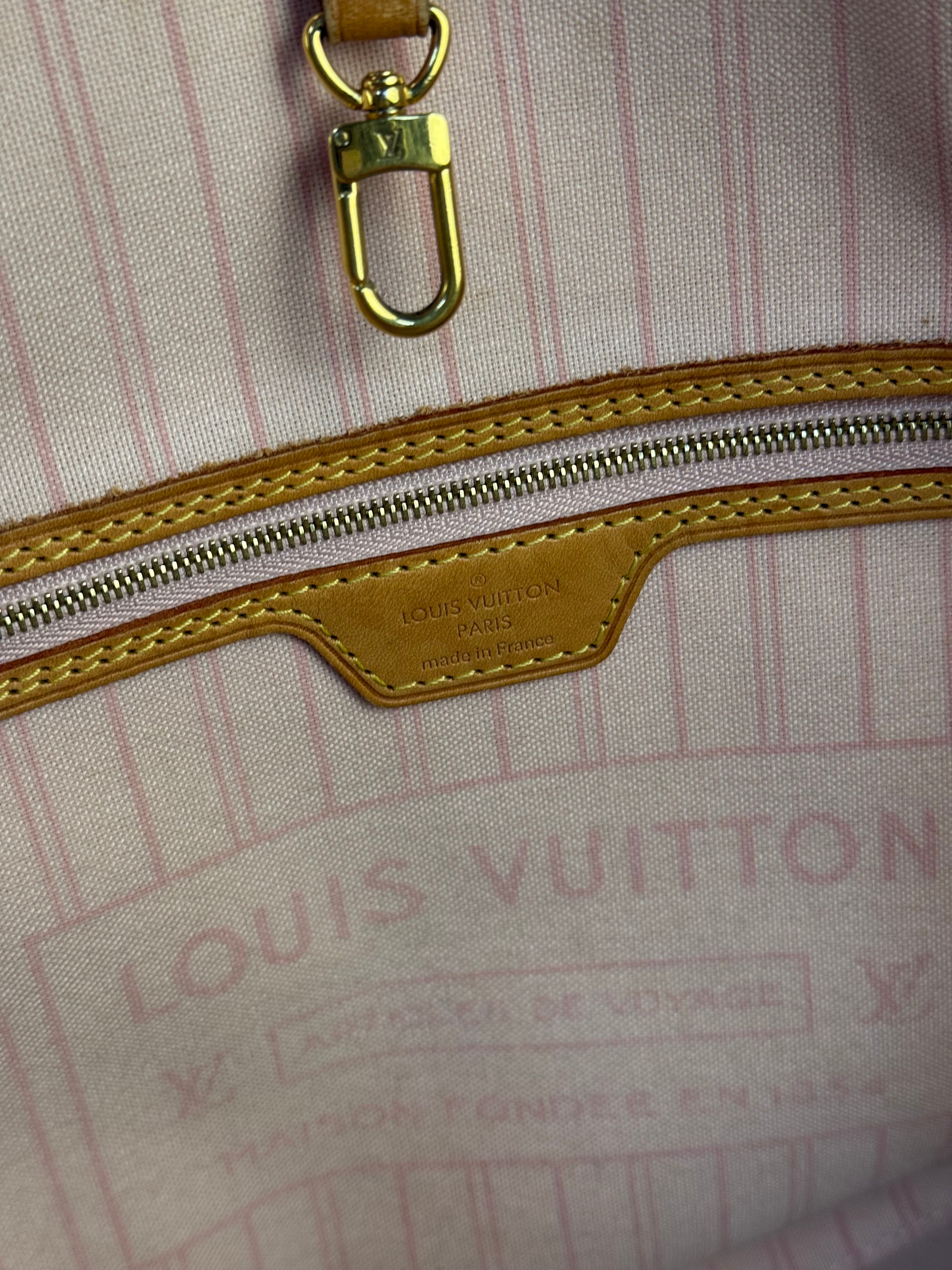 Louis Vuitton Neverfull MM Damier Azure Rose Interior w/ Pouch