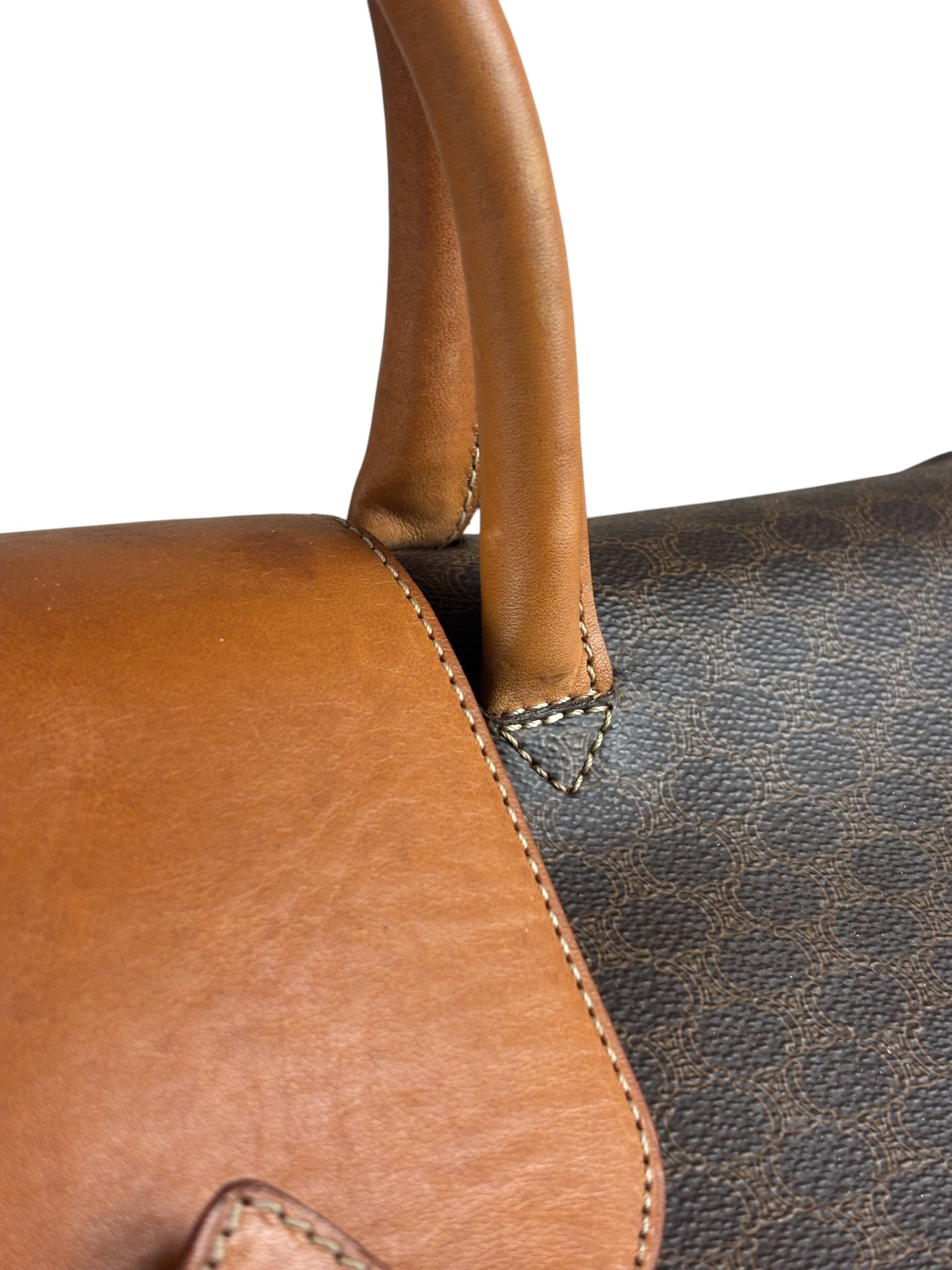 Celine Vintage Macadam Coated Canvas Weekender Travel Bag