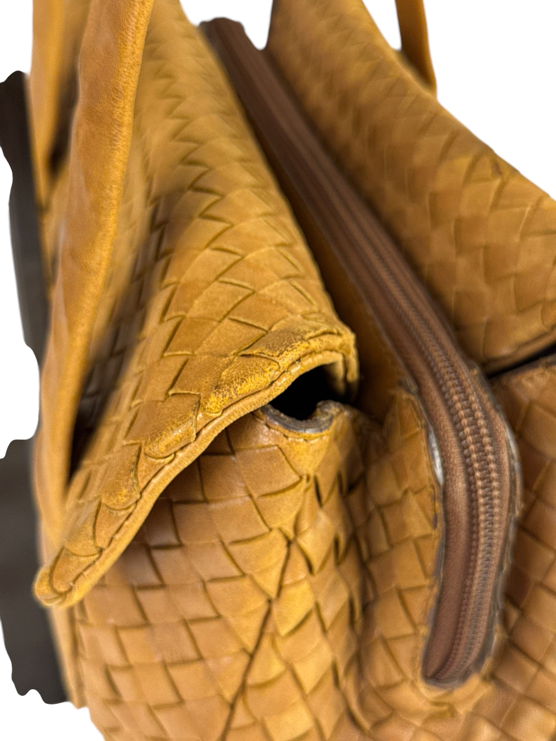 Bottega Veneta Tan Brown Intrecciato Shoulder Bag