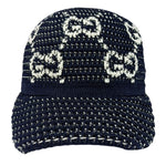 Gucci Navy GG Crochet Cotton Baseball Hat