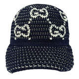 Gucci Navy GG Crochet Cotton Baseball Hat