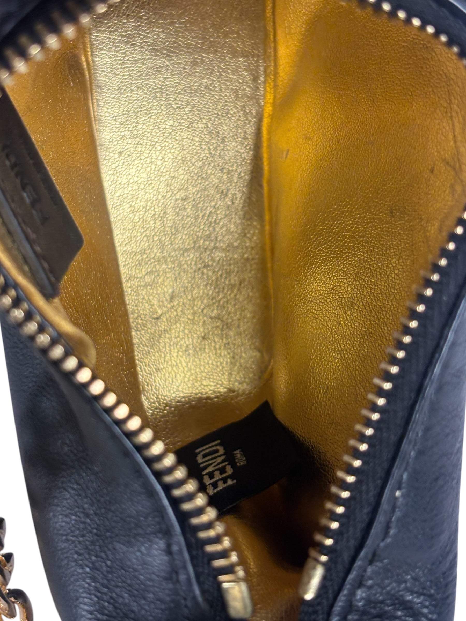 Fendi Vintage Black Leather Nano Fendigraphy Two-Way Bag Replacement Chains