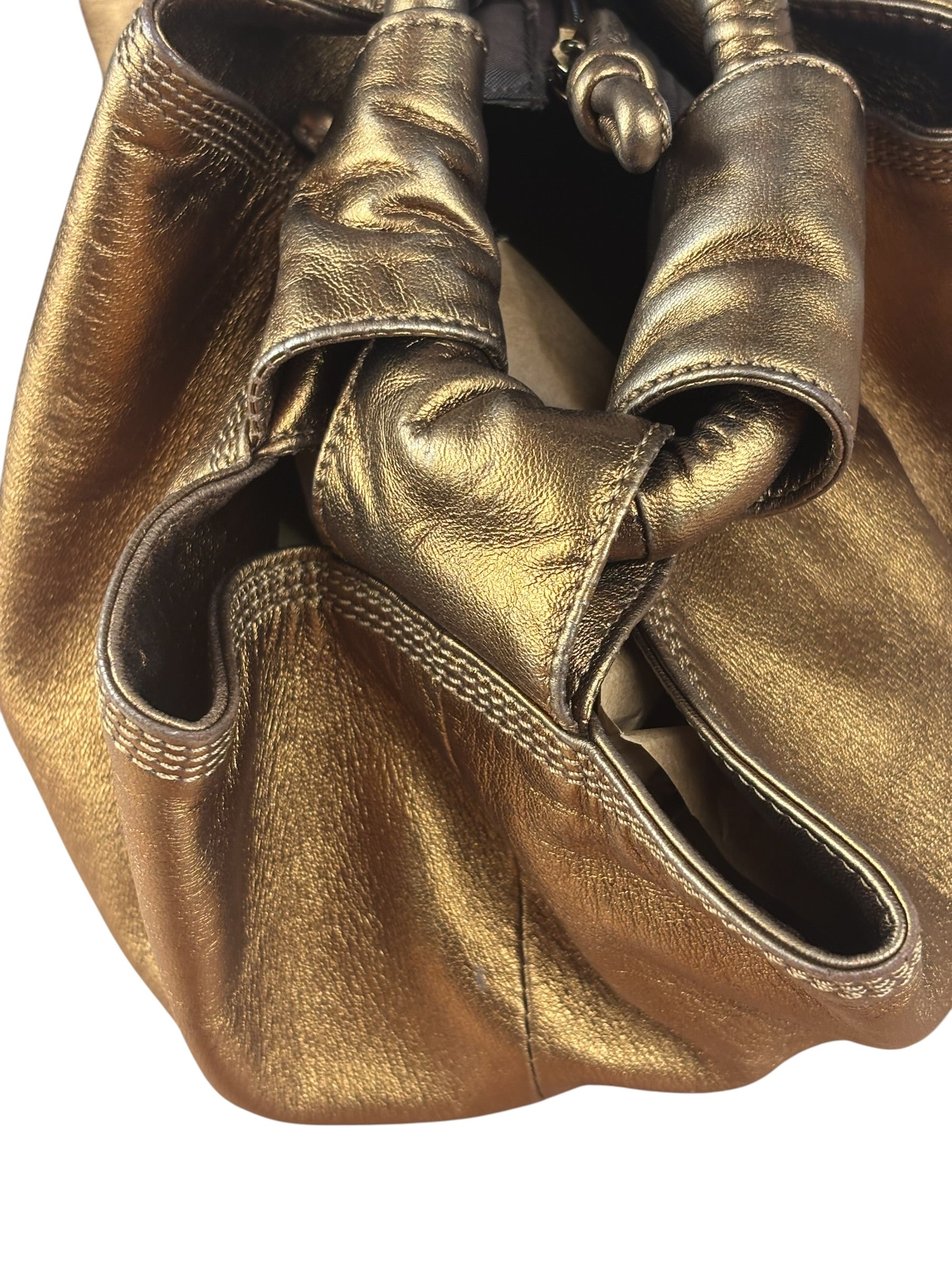 Loewe Vintage Metallic Brown Nappa Aire Hobo Tote Bag