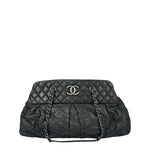 Chanel Grey Iridescent Quilted Leather Chic Bowling Shoulder Bag 2010