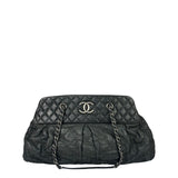 Chanel Grey Iridescent Quilted Leather Chic Bowling Shoulder Bag 2010
