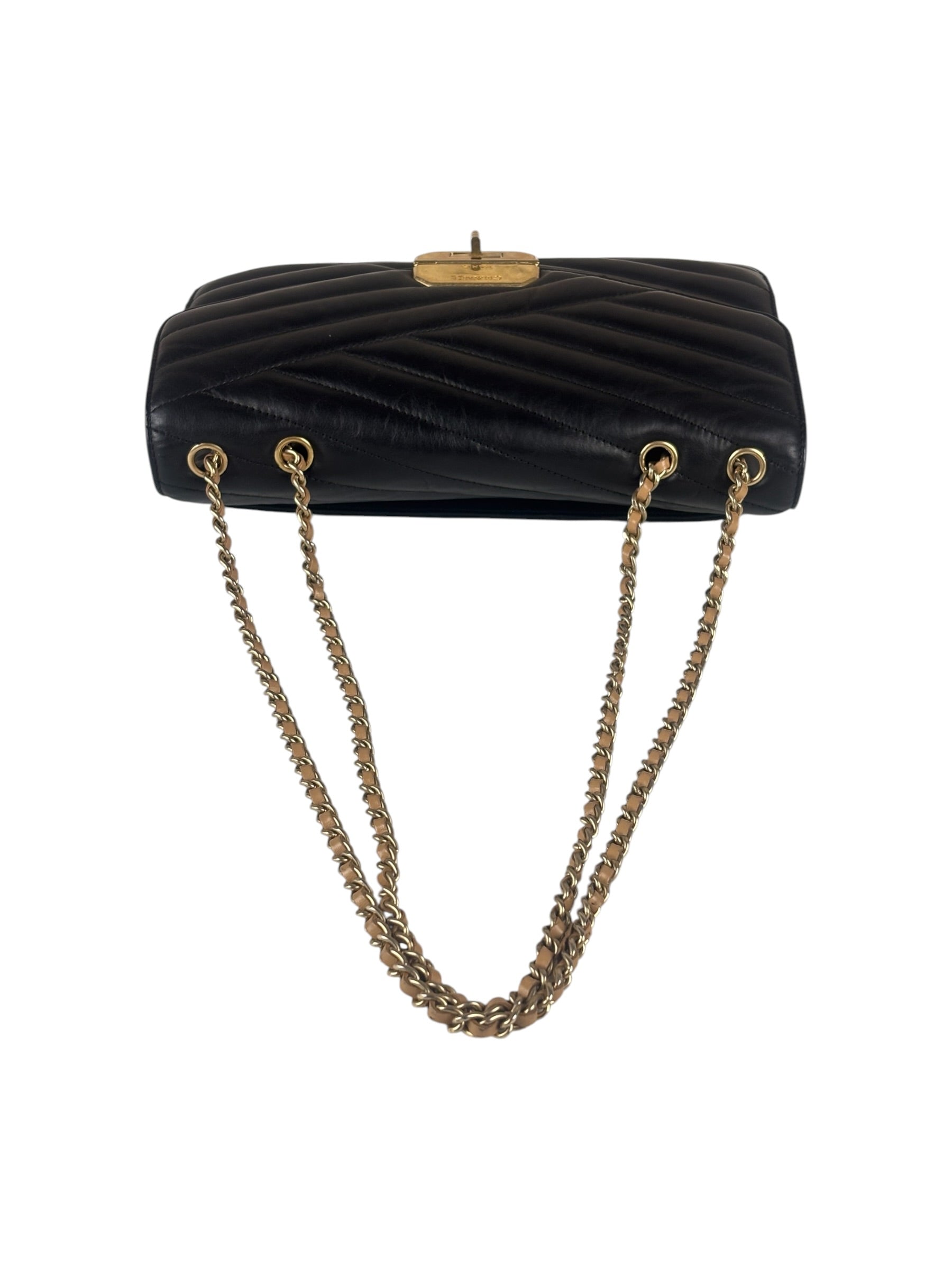 Chanel Black Leather Medium Gabrielle Flap Bag 2011