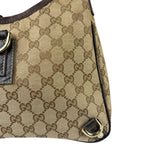 Gucci Brown Leather Trim Abbey D Ring Shoulder Bag