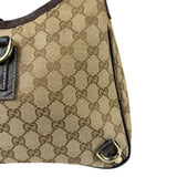 Gucci Brown Leather Trim Abbey D Ring Shoulder Bag