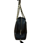 Chanel Black Chevron Leather Chain Camera Shoulder Bag 2000-2002