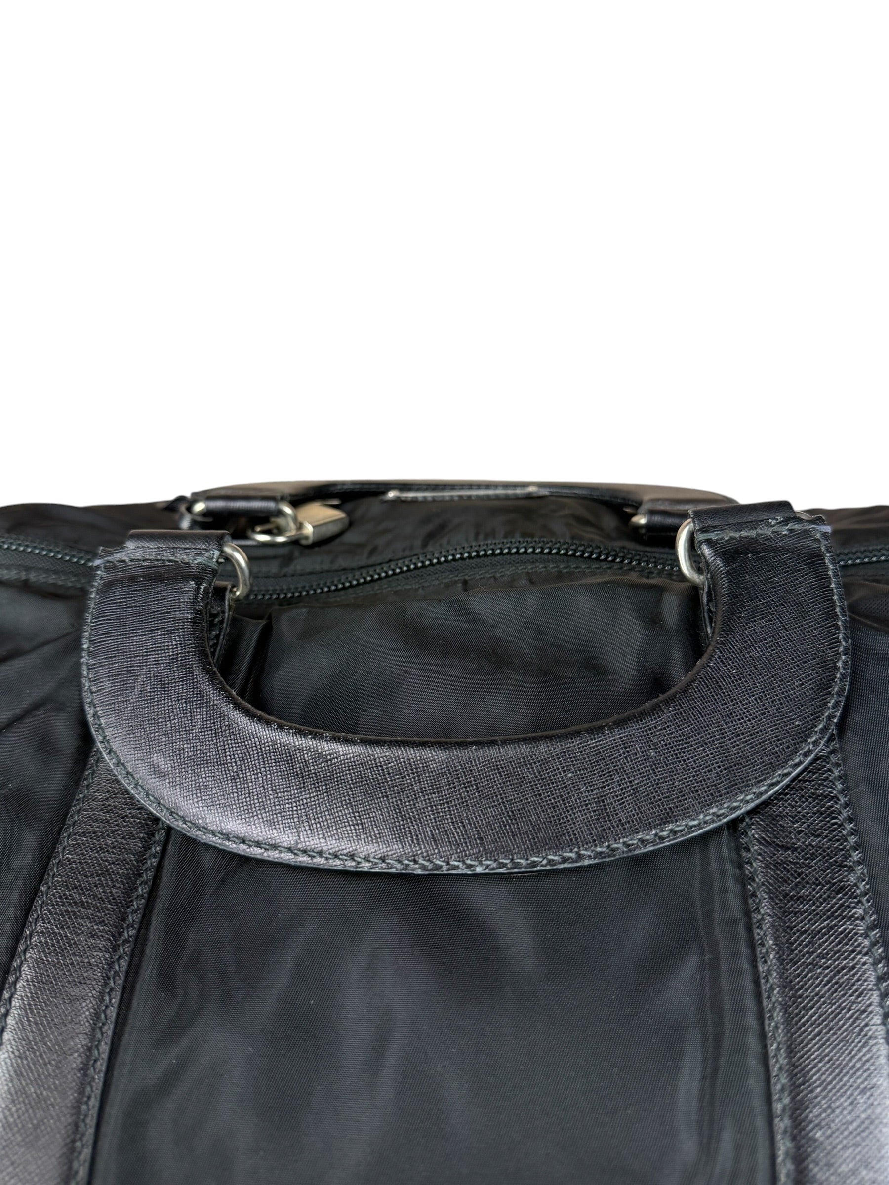 Prada Black Nylon Saffiano Travel Bag