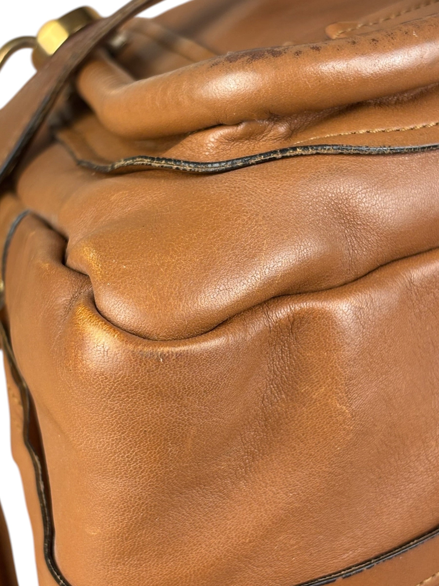 Chloe Caramel Tan Leather Paraty Medium Two-Way Bag