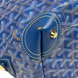 Goyard Blue Leather Goyardine Coated Canvas Shoulder Bag