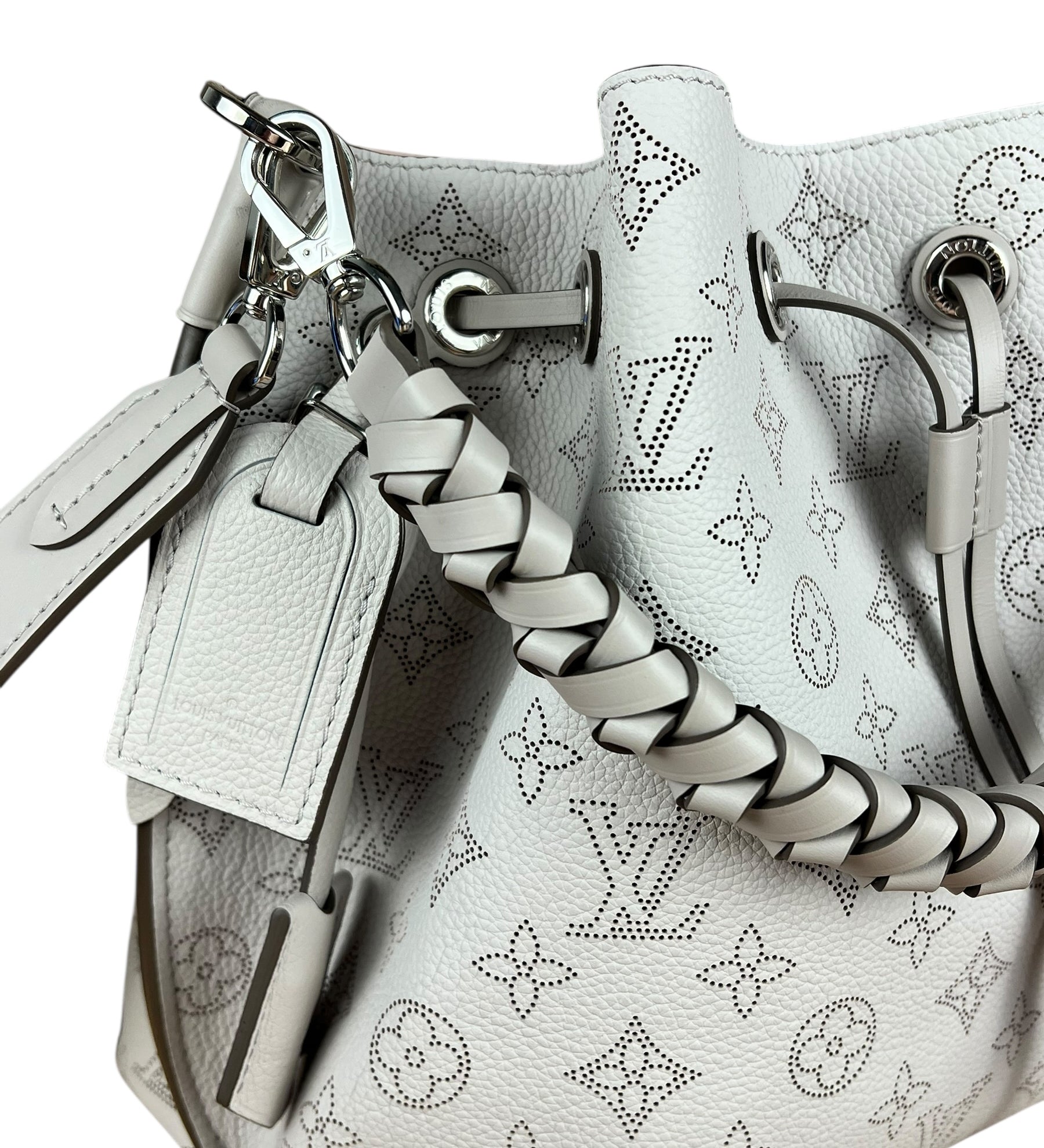 Louis Vuitton White Perforated Leather Muria 2Way Bucket Bag
