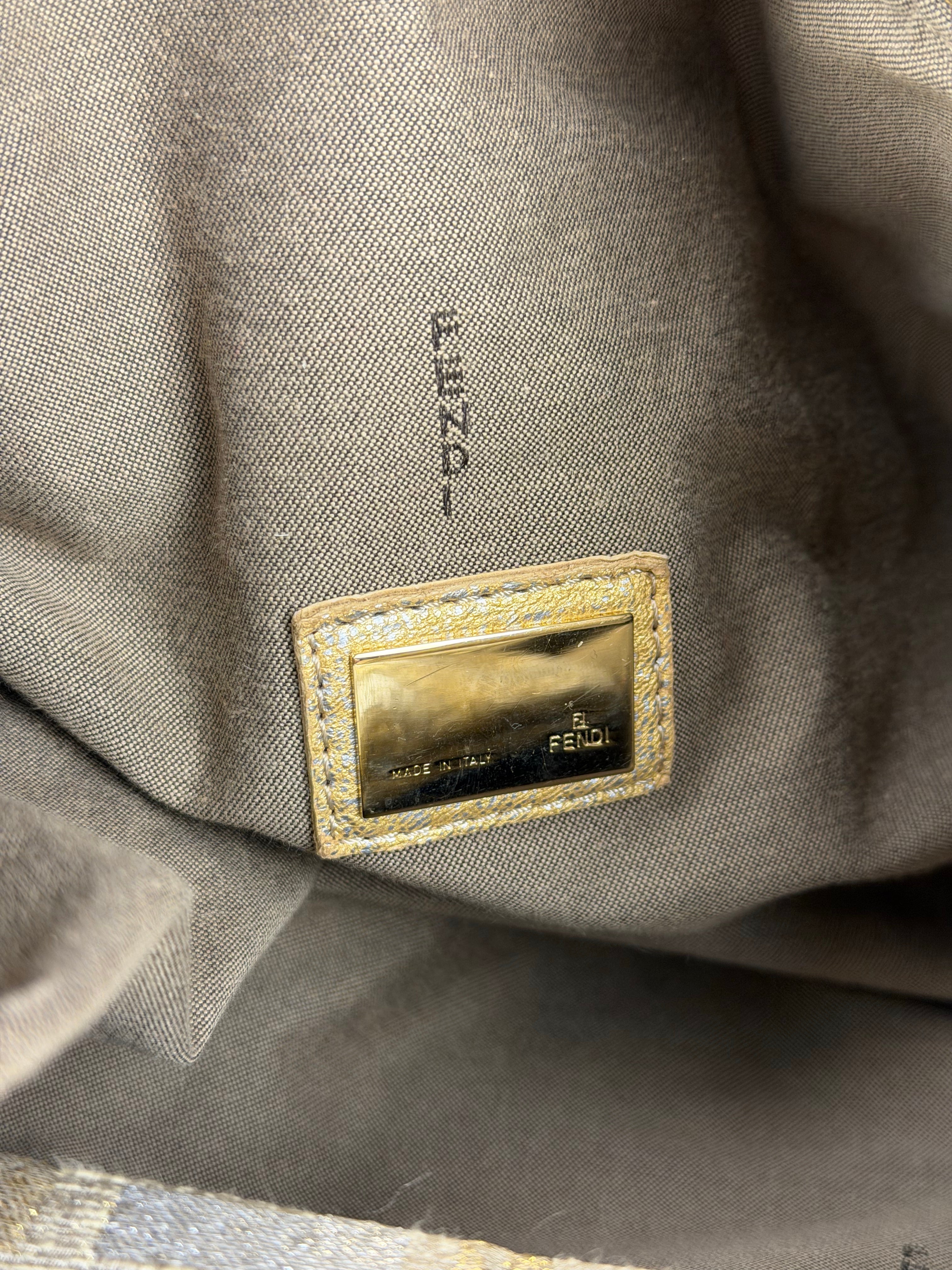 Fendi Metallic Gold Spy Shoulder Bag