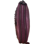 Coach Purple Metallic Studded Leather Zip Pouch