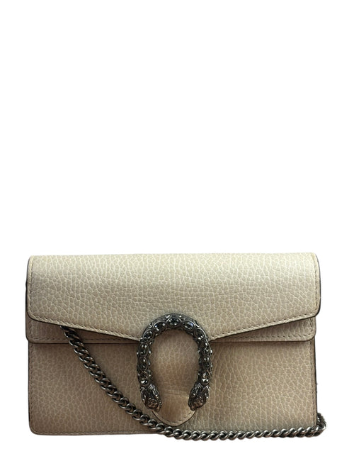 Gucci Cream Beige Leather Dionysus Super Mini Bag