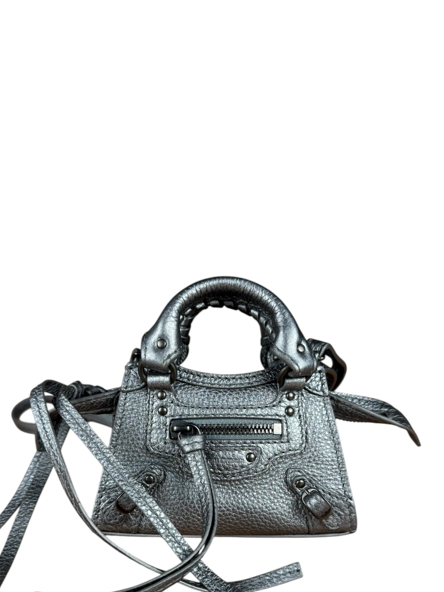 Balenciaga Nano City Bag Silver