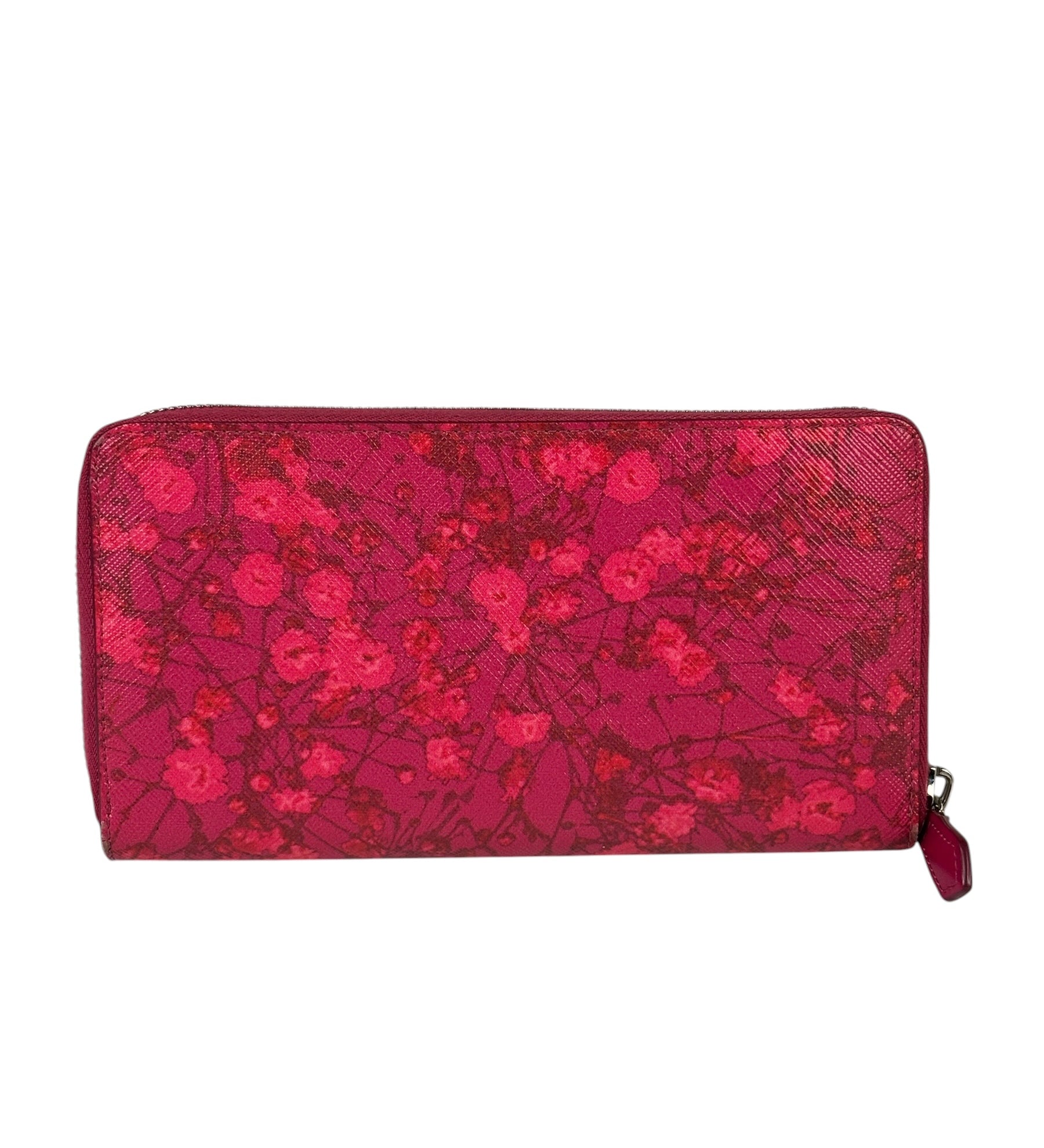 Givenchy Pink Leather Floral Zip-Around Wallet